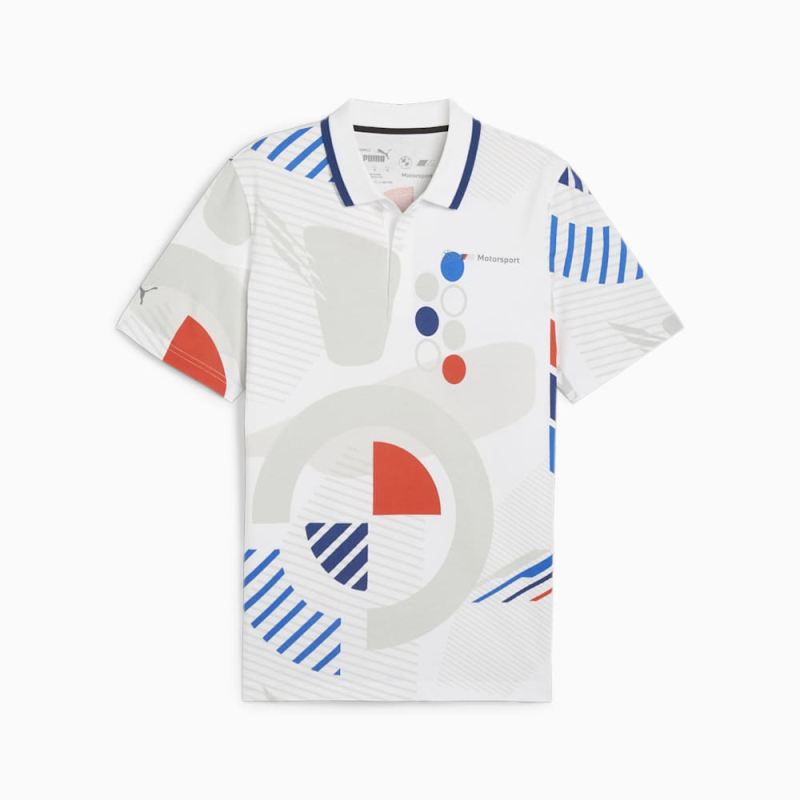 Puma | Men's BMW M Motorsport All-Over Print Polo - White-AOP