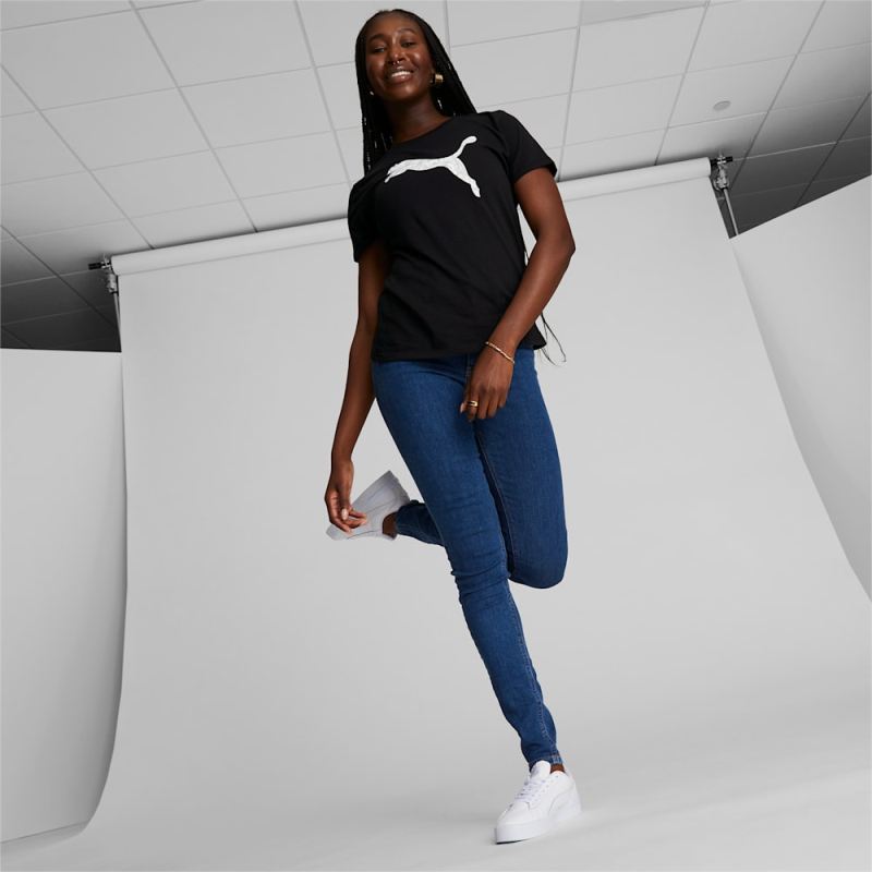 Puma | Women's Cat Fill Tee - Black - Click Image to Close