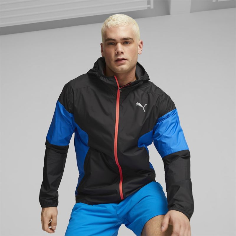 Puma | Men's Lightweight Running Jacket - Black-Ultra Blue