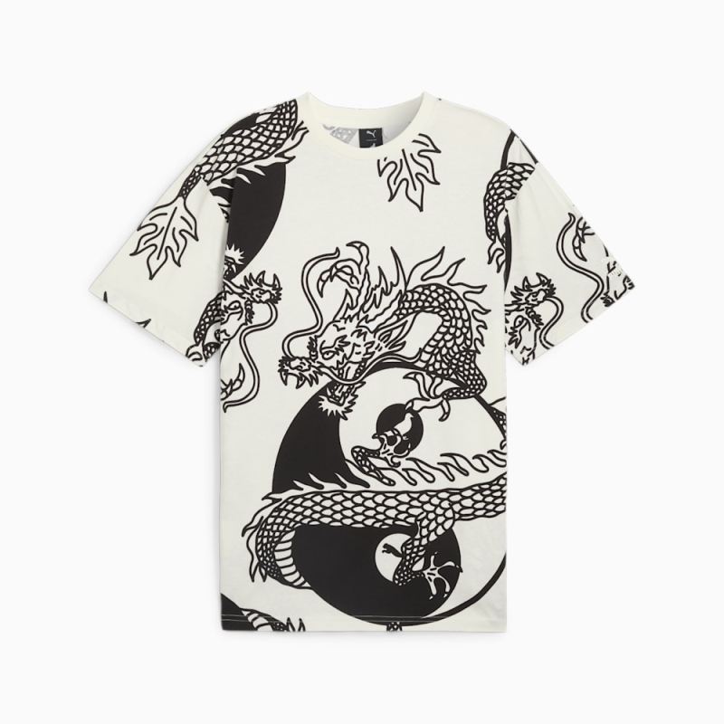 Puma | Men's x STAPLE AOP Tee - Warm White-black