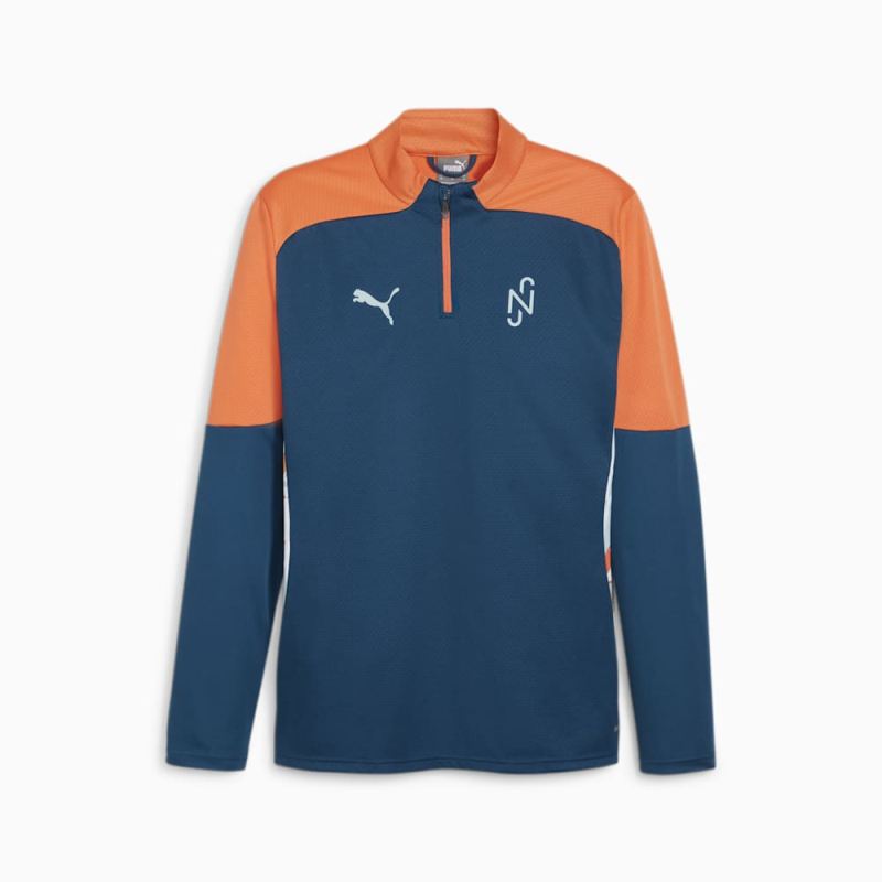 Puma | Men's x NEYMAR JR Creativity Quarter-Zip Soccer Jacket - Ocean Tropic-Hot Heat