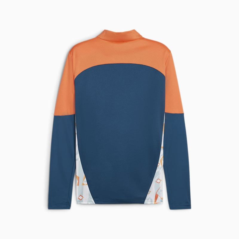 Puma | Men's x NEYMAR JR Creativity Quarter-Zip Soccer Jacket - Ocean Tropic-Hot Heat