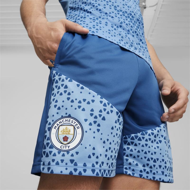 Puma | Men's Manchester City Soccer Training Shorts - Lake Blue-Team Light Blue