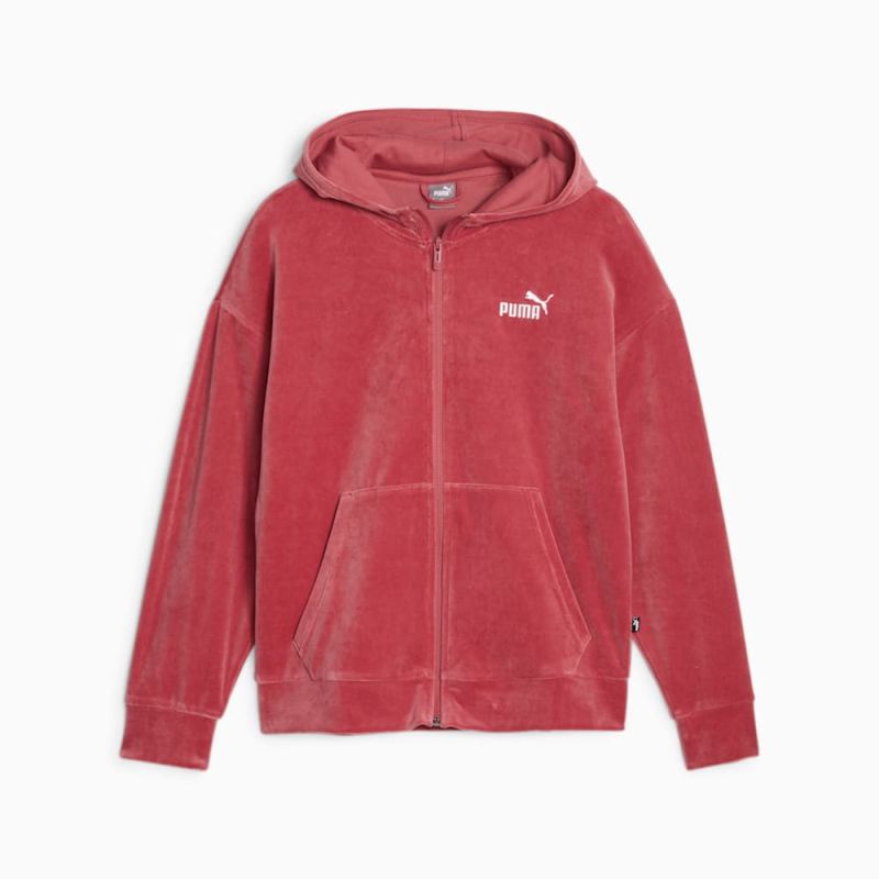 Puma | Women's Essentials Elevated Full Zip Hoodie - Astro Red