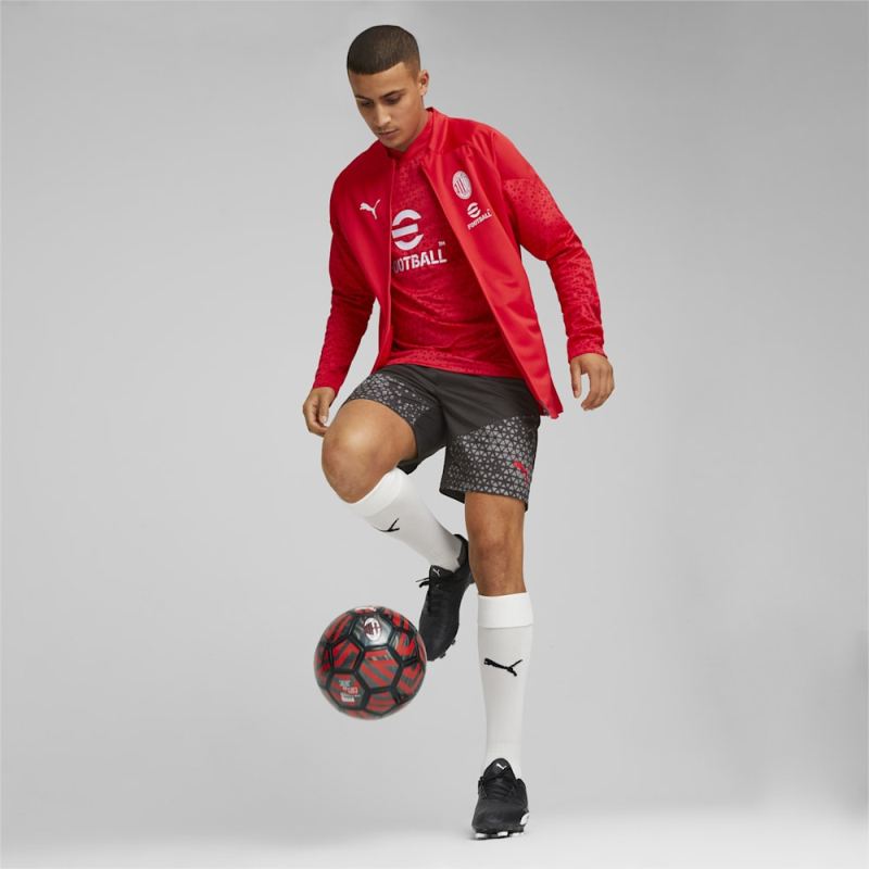 Puma | Men's AC Milan Soccer Training Jacket - For All Time Red-Feather Gray