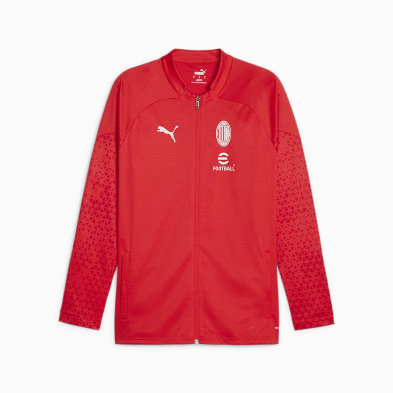 Puma | Men's AC Milan Soccer Training Jacket - For All Time Red-Feather Gray