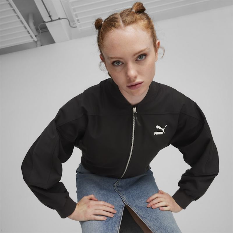 Puma | Women's Classics Shiny Bomber Jacket - Black