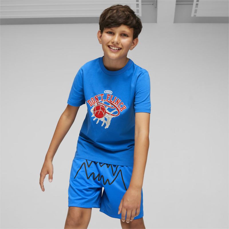 Puma | Boys Basketball Big Kids Graphic Tee - Racing Blue