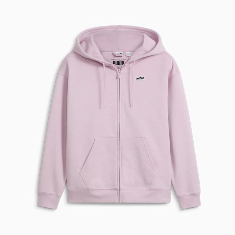 Puma | Women's Suede Logo Full-Zip Hoodie - Grape Mist