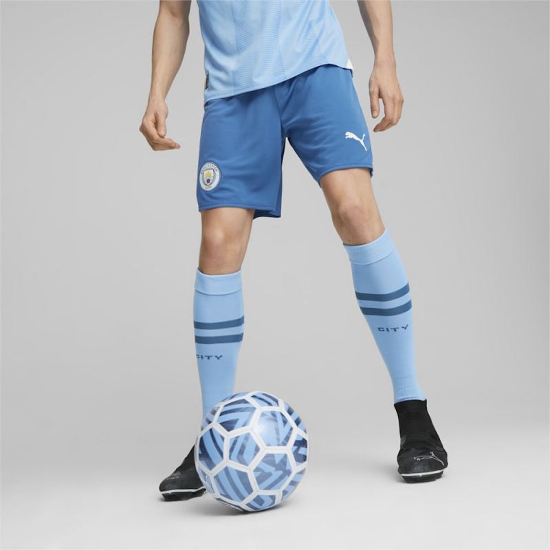 Puma | Men's Manchester City Soccer Shorts - Lake Blue-Team Light Blue - Click Image to Close