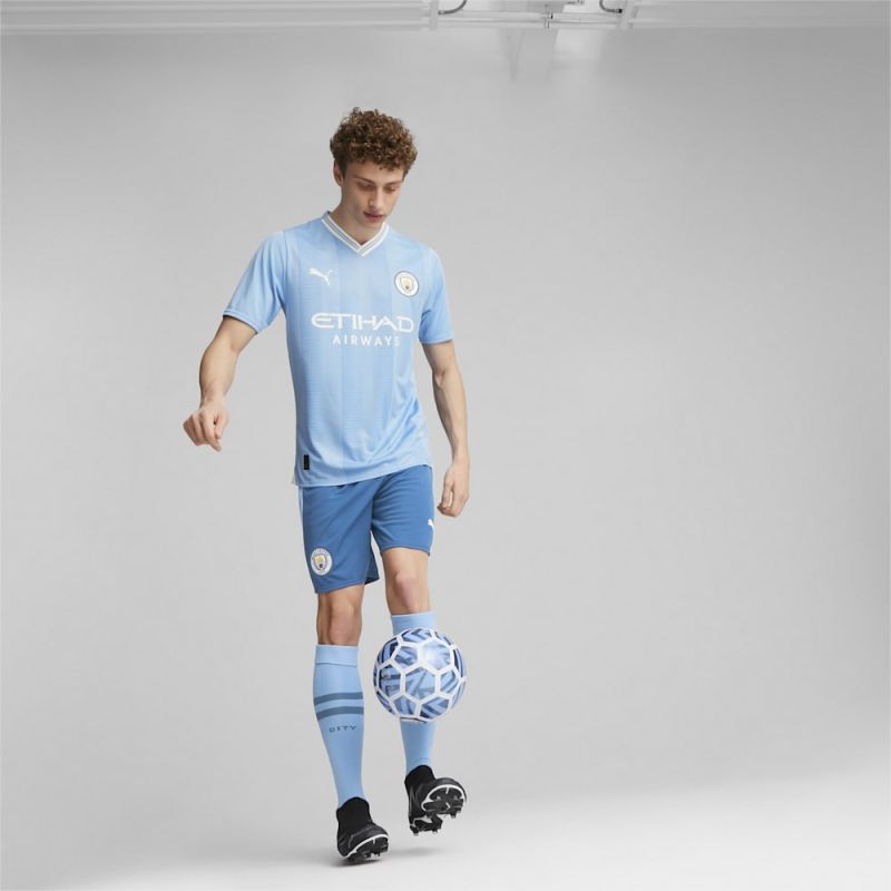 Puma | Men's Manchester City Soccer Shorts - Lake Blue-Team Light Blue