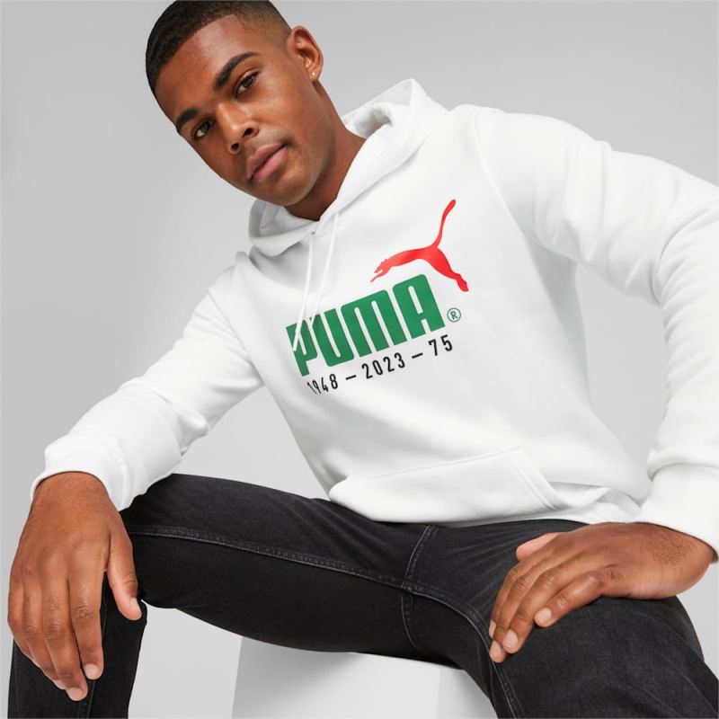 Puma | Men's No.1 Logo Puma | Men's 75th Year Anniversary Celebration Hoodie - White