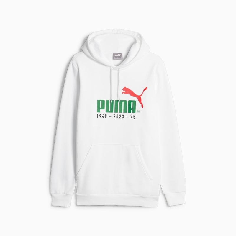 Puma | Men's No.1 Logo Puma | Men's 75th Year Anniversary Celebration Hoodie - White