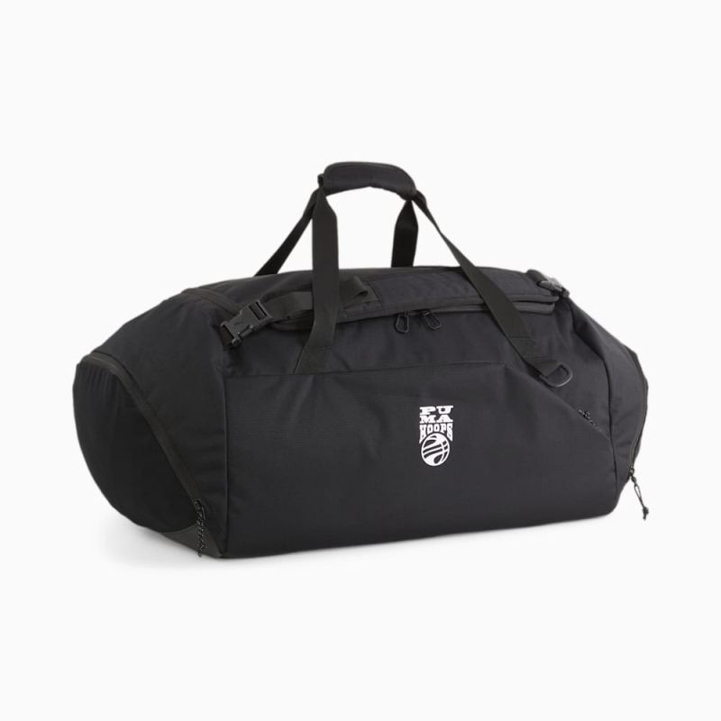 Puma | Men's Basketball Pro Duffel Bag - Black-White - Click Image to Close