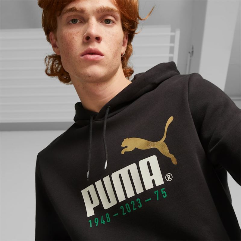 Puma | Men's No.1 Logo Puma | Men's 75th Year Anniversary Celebration Hoodie - Black