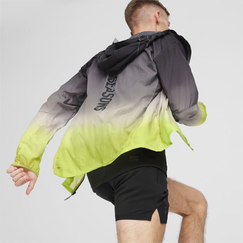 Puma | Men's SEASONS Ultra Trail Jacket - Lime Pow-fade print