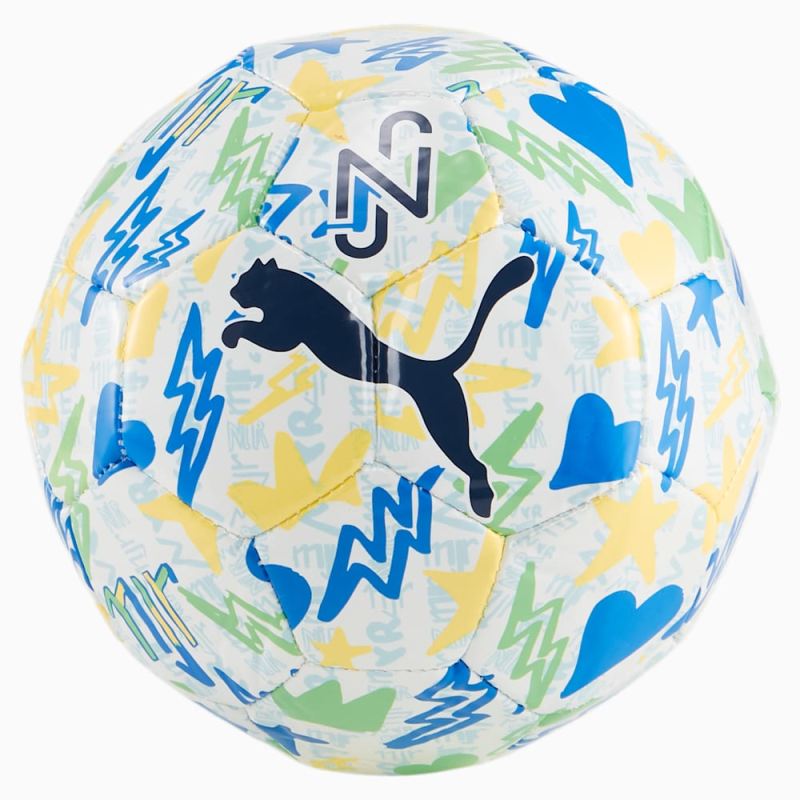 Puma | Boys NEYMAR JR Graphic Mini Soccer Ball - White-multicolor