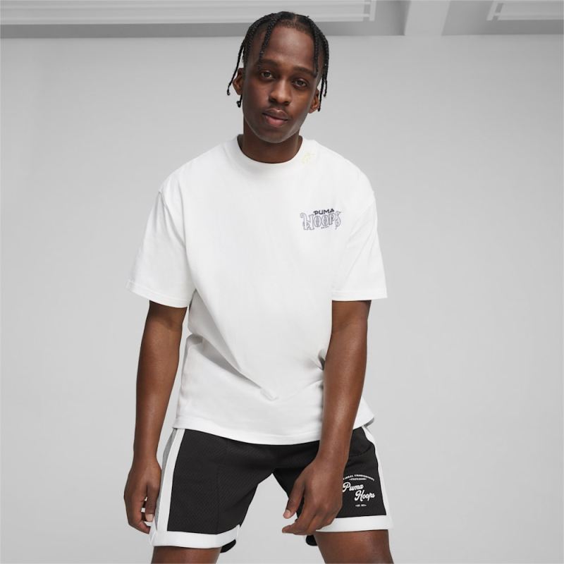 Puma | Men's SHOWTIME Puma | Men's HOOPS Tee II - White