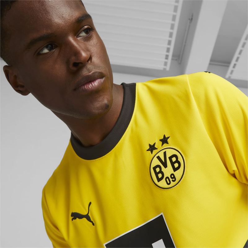 Puma | Men's Borussia Dortmund 23/24 Home Replica Jersey - Cyber Yellow-Black