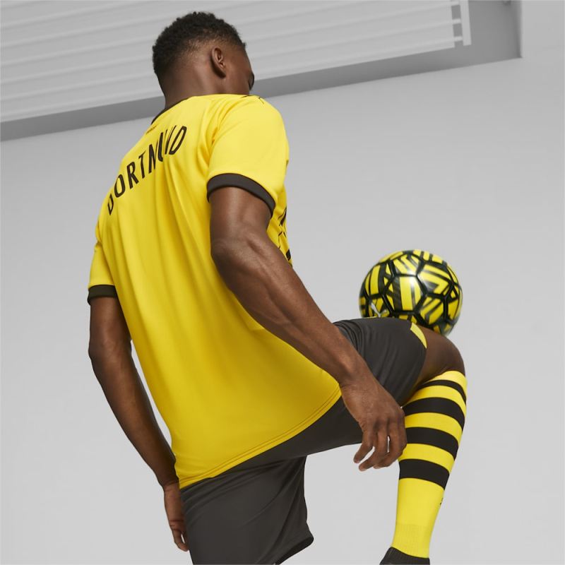 Puma | Men's Borussia Dortmund 23/24 Home Replica Jersey - Cyber Yellow-Black