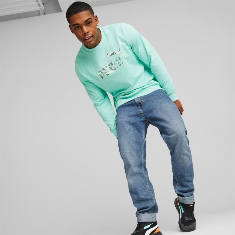 Puma | Men's Summer Splash Crew Neck Sweatshirt - Mint