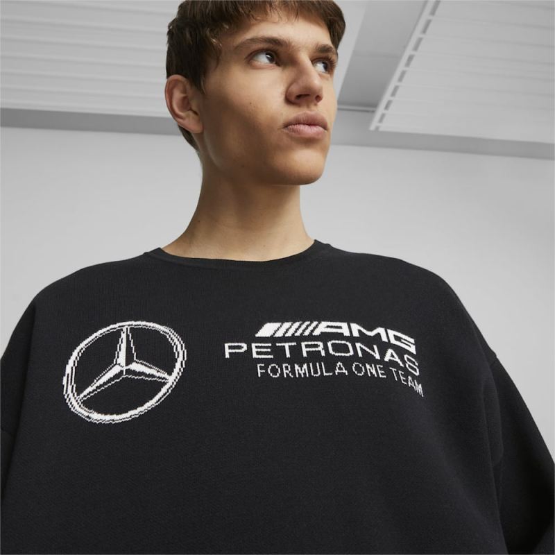 Puma | Men's Mercedes AMG-Petronas F1 Statement Knitted Motorsport Sweater - Black