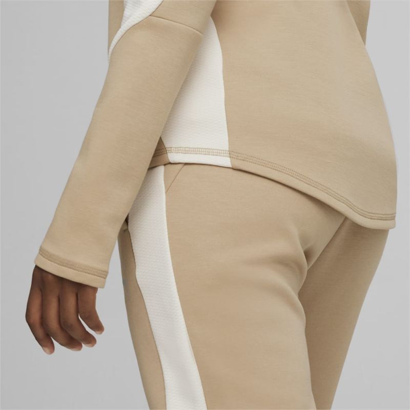 Puma | Women's EVOSTRIPE Full-Zip Hoodie - Prairie Tan