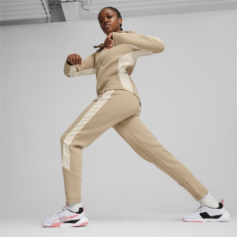 Puma | Women's EVOSTRIPE Full-Zip Hoodie - Prairie Tan