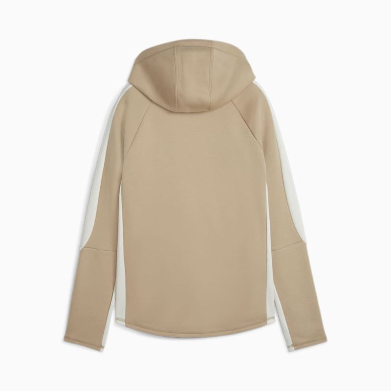 Puma | Women's EVOSTRIPE Full-Zip Hoodie - Prairie Tan