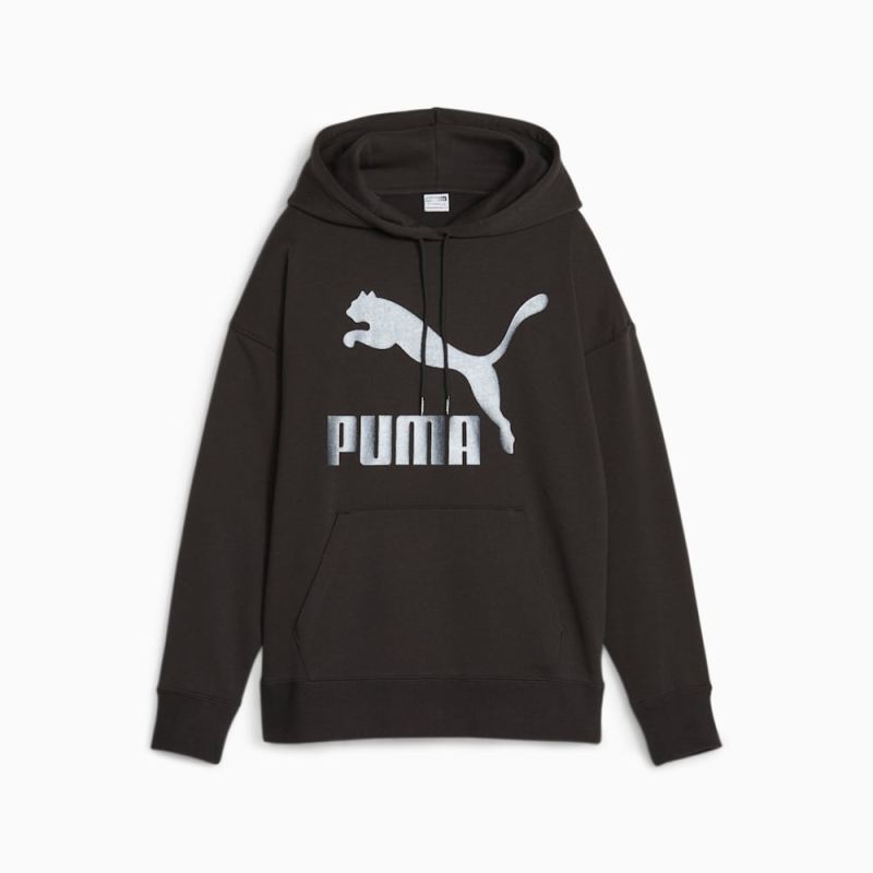 Puma | Women's Classics Logo Hoodie - Black-Shimmer