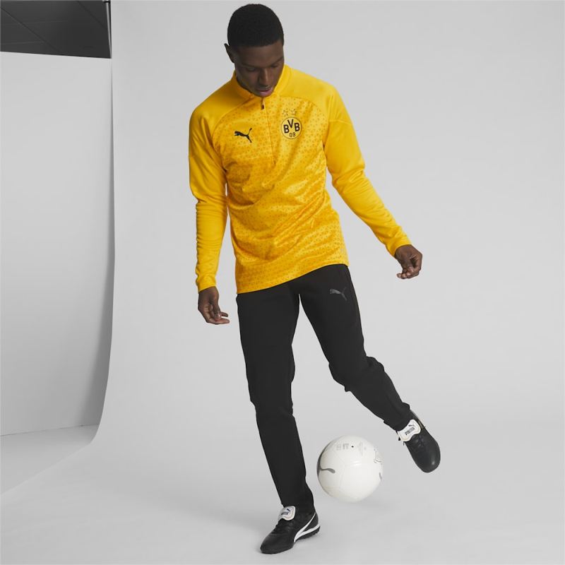 Puma | Men's Borussia Dortmund Soccer Training Fleece - Cyber Yellow-Black