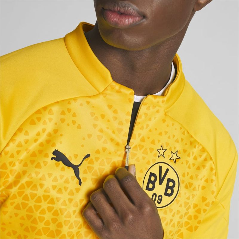 Puma | Men's Borussia Dortmund Soccer Training Fleece - Cyber Yellow-Black