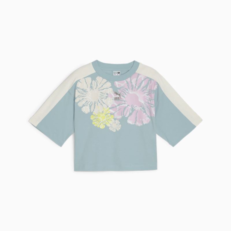 Puma | Girls T7 Graphic Tee - Turquoise Surf