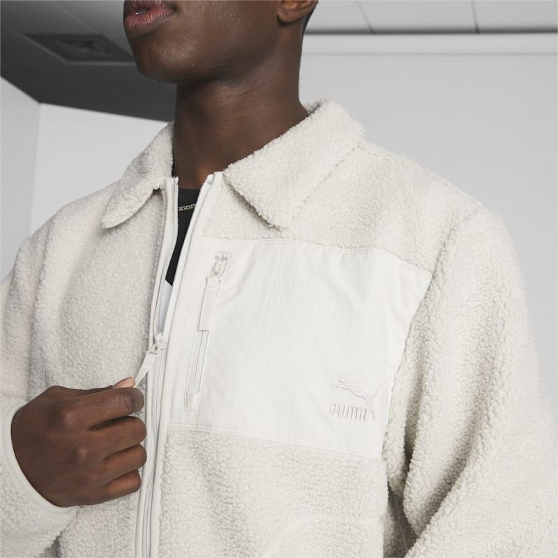 Puma | Men's CLASSICS Sherpa Jacket - Sedate Gray