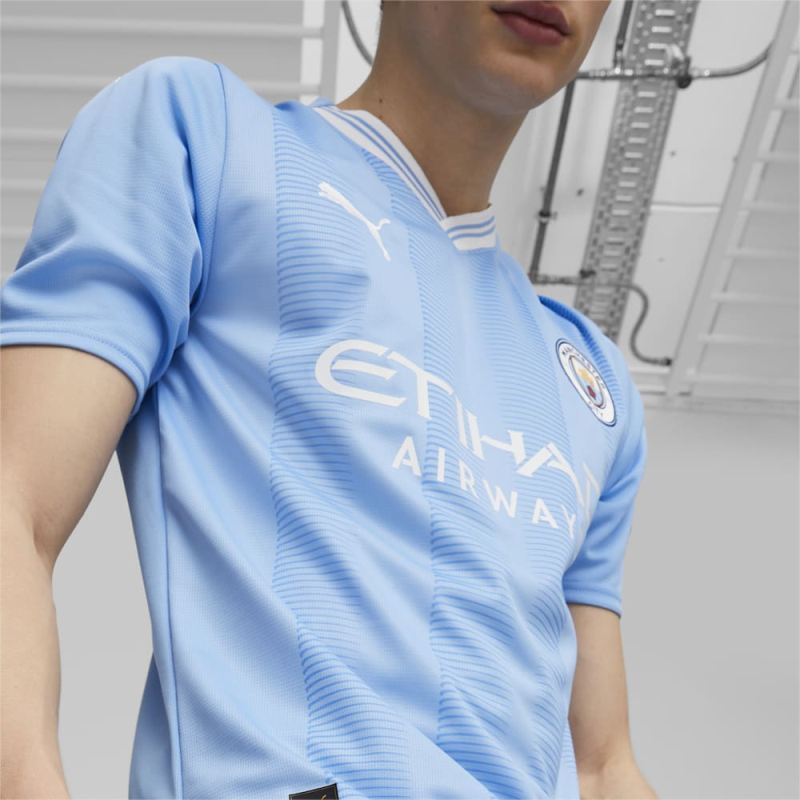 Puma | Men's Manchester City 23/24 Replica Home Jersey - Team Light Blue-White