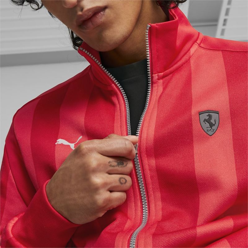 Puma | Men's Scuderia Ferrari Style T7 Track Jacket - Rosso Corsa