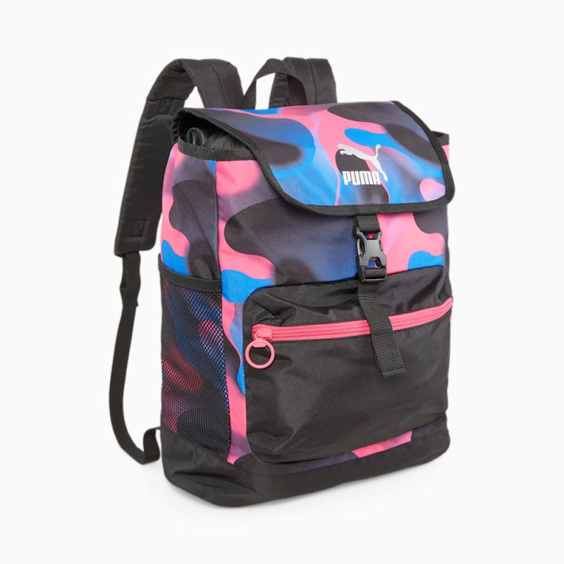 Puma | Boys Cosmic Big Kids Backpack - Black-Glowing Pink - Click Image to Close