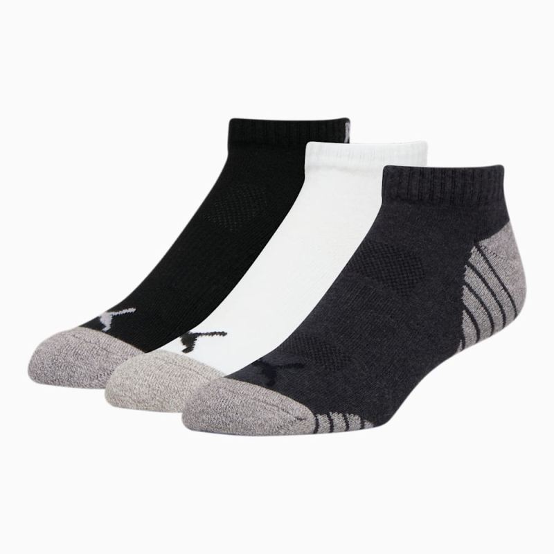 Puma | Men's Half-Terry Low Cut Socks (3 Pack) - WHITE / MULTI