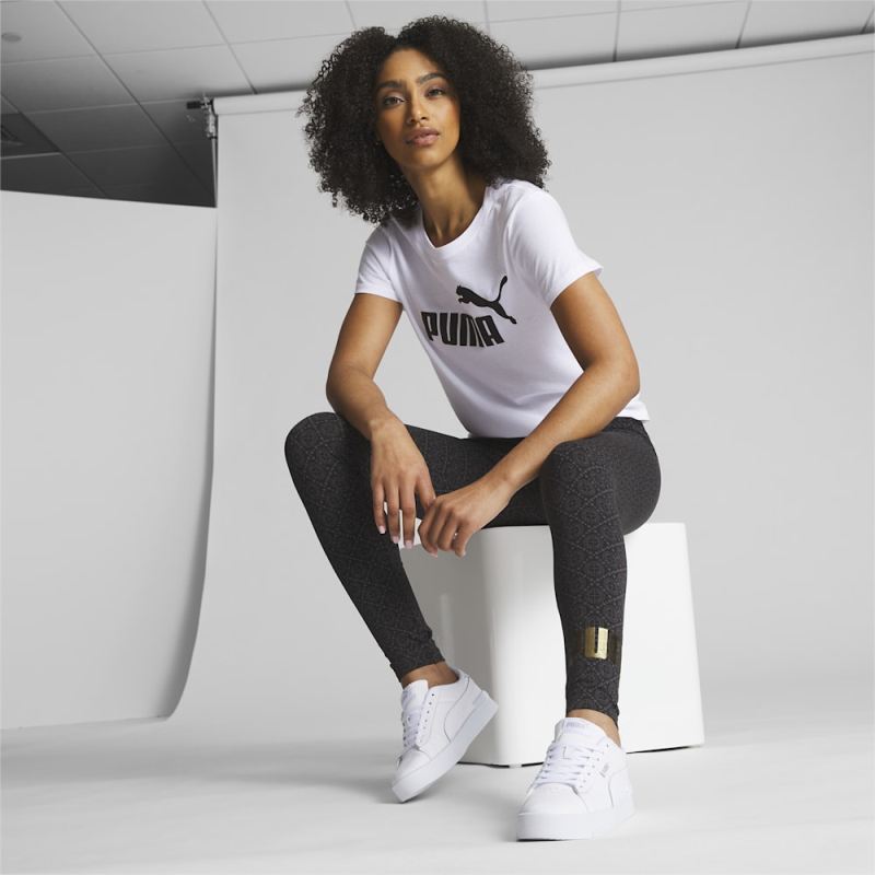 Puma | Women's ESS+ Logo Love Printed Leggings - Black