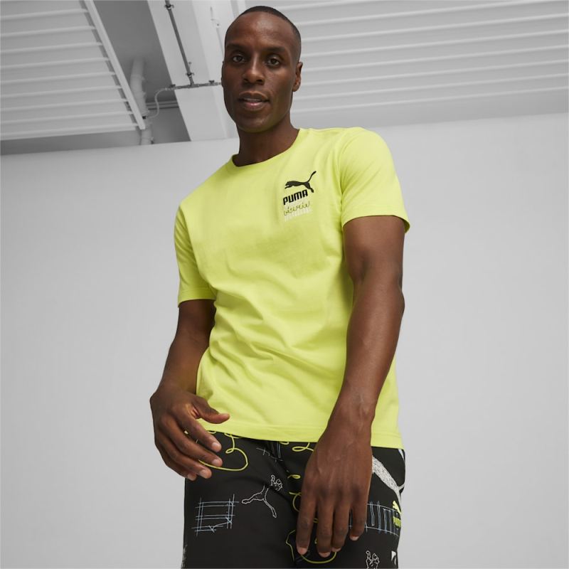 Puma | Men's BRAND LOVE Graphic Tee - Lime Sheen