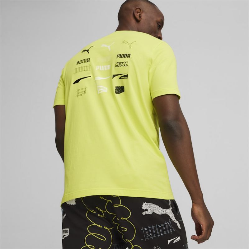 Puma | Men's BRAND LOVE Graphic Tee - Lime Sheen