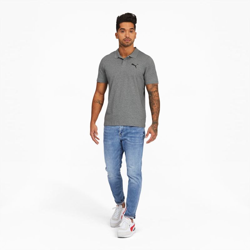 Puma | Men's Essentials Jersey Polo - Medium Gray Heather