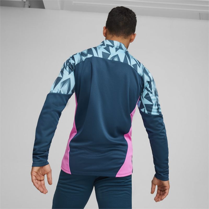 Puma | Men's individualFINAL Quarter-Zip Soccer Top - Ocean Tropic-Bright Aqua