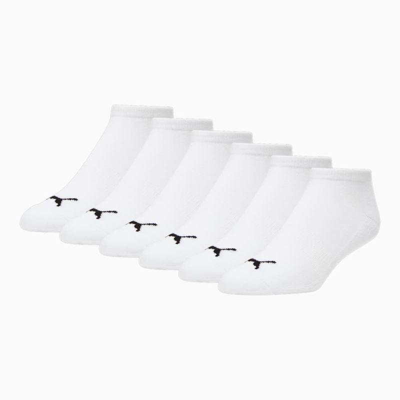 Puma | Men's Half-Terry Low Cut Socks (6 Pack) - WHITE / BLACK