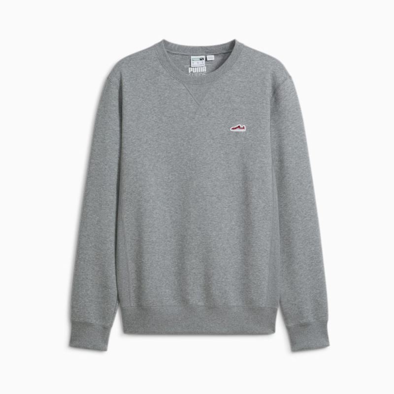 Puma | Men's Suede Logo Long Sleeve Tee - Medium Gray Heather