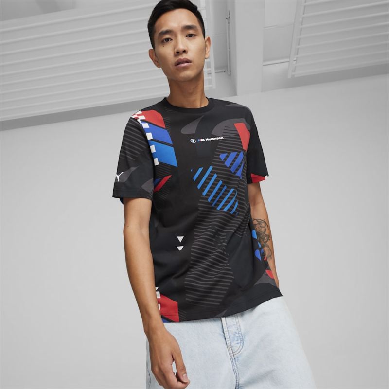 Puma | Men's BMW M Motorsport AOP Motorsports Tee - Black-AOP