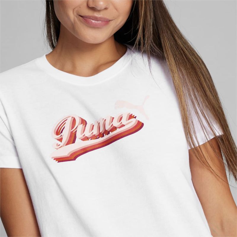 Puma | Women's Vintage Script Logo Tee - White