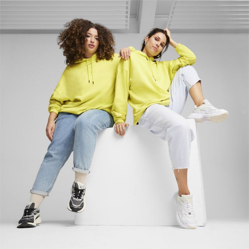 Puma | Women's DARE TO Oversized Hoodie - Lime Sheen - Click Image to Close