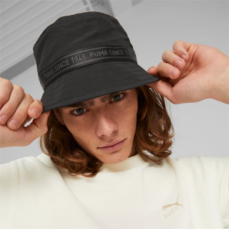 Puma | Men's PRIME Colorblocked Bucket Hat - Black-Classic Block