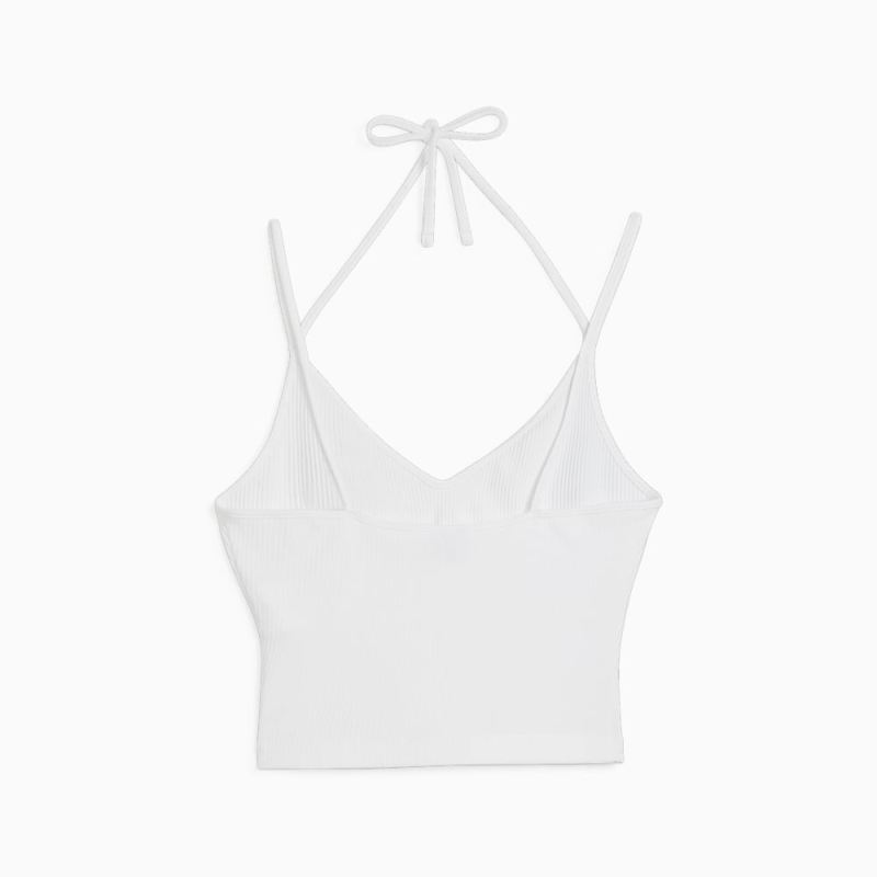 Puma | Women's CLASSICS Ribbed Crop Top - White